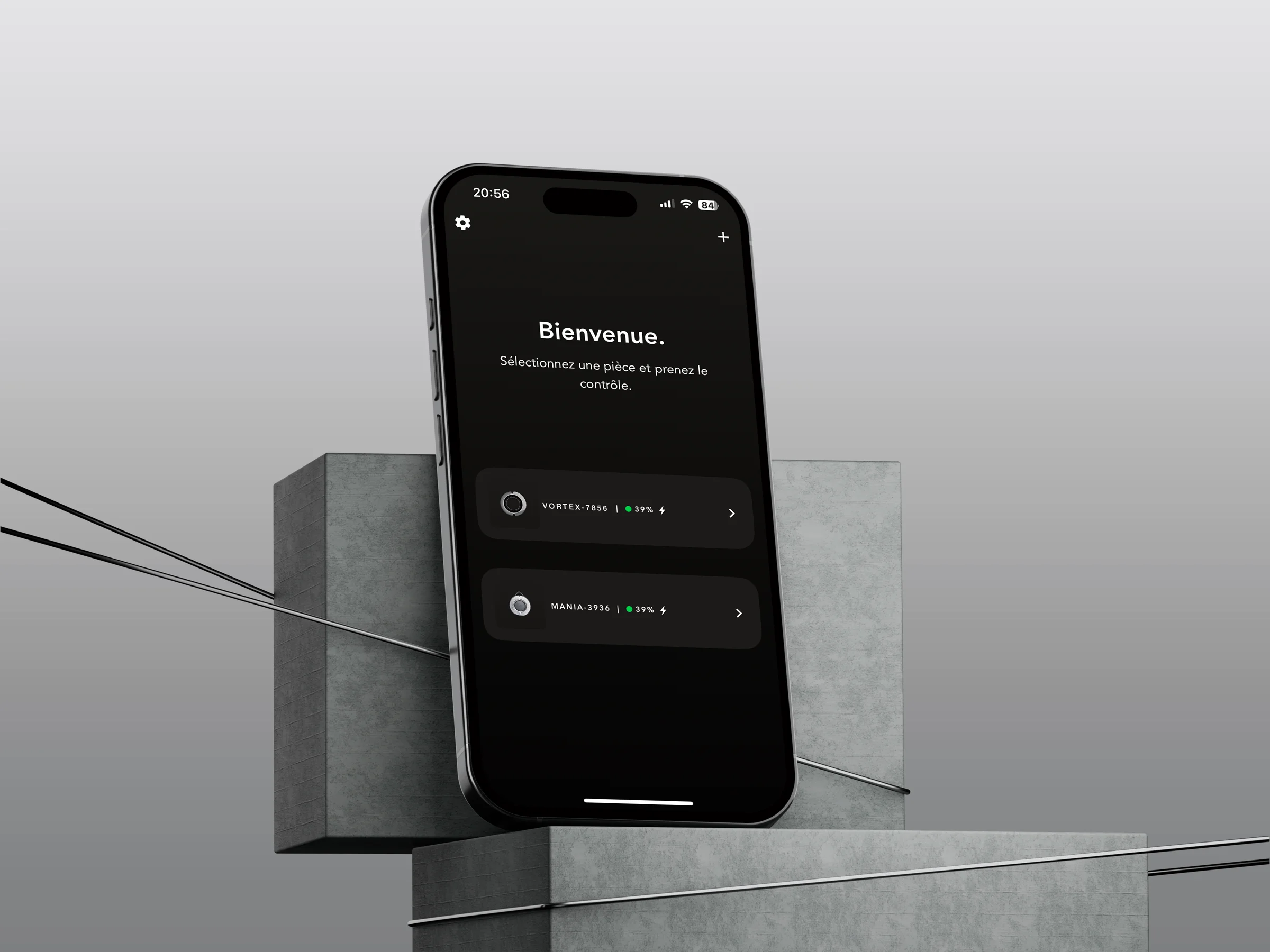 App mockup bienvenue